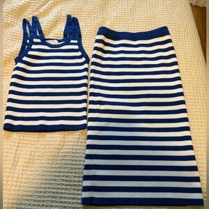 Michael Michael Kors Blue & White Knit Two-Piece Set XXS